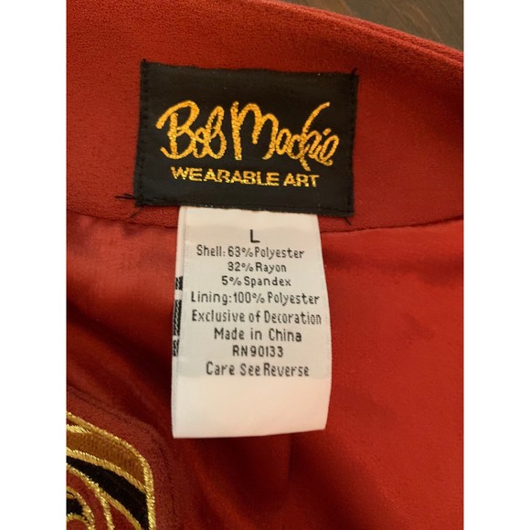 Vintage Bob Mackie Burnt Orange Suit, Blazer Pants 2 Gold Sparkle Shells Size L - Picture 2 of 11